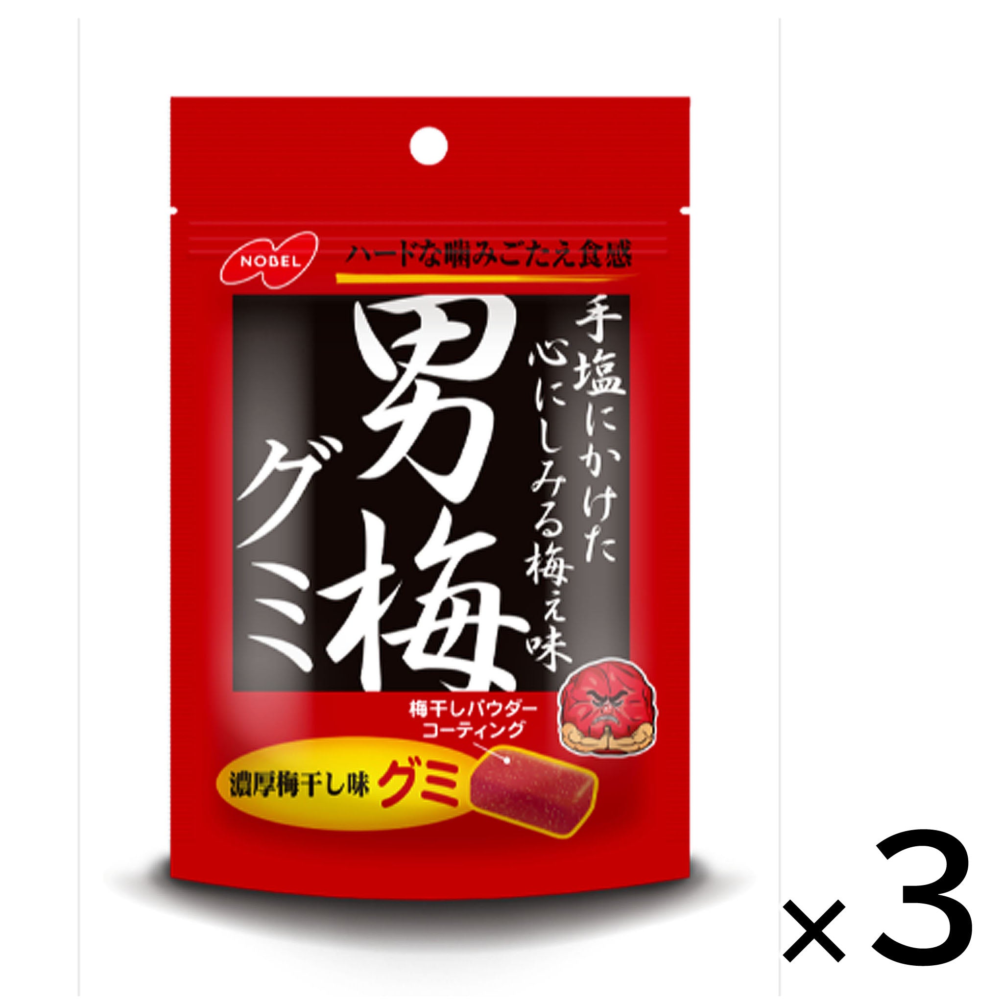 NOBEL Otoko Ume Sour Plum Hard Gummy from Japan【3 Set】